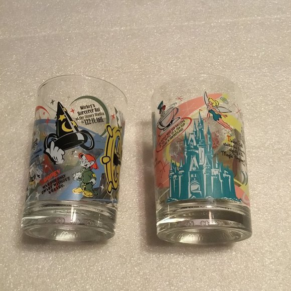 Disney Accents Colorful Pair Of Walt Disney Drinking Glasses Poshmark
